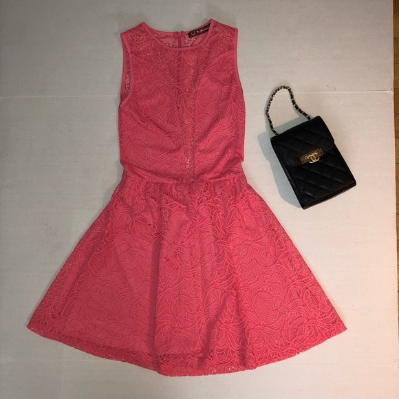 For Love and Lemons Pink Lace Mini Dress XS - Picture 3 of 8